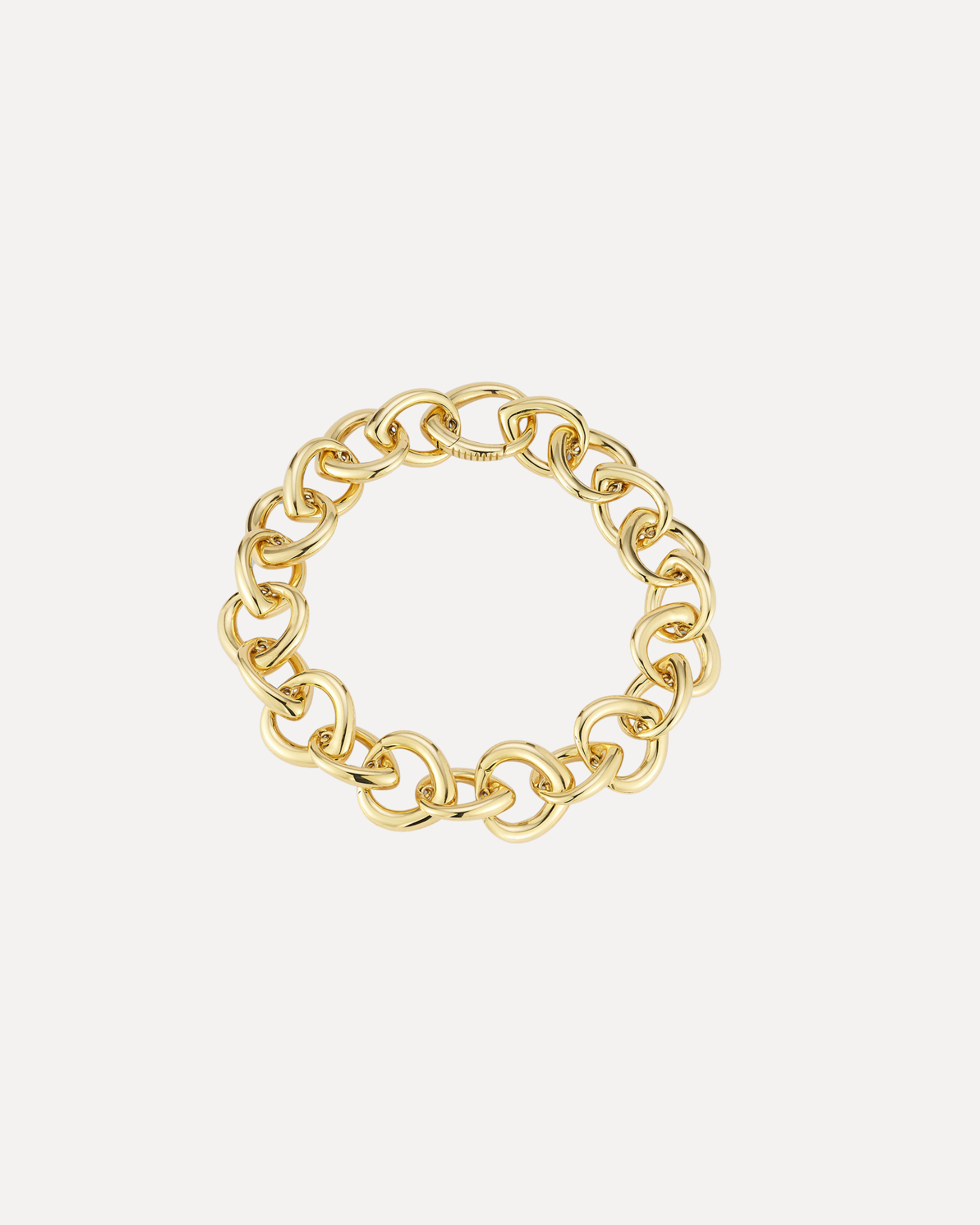 Gold Large Link Chain Shield Bracelet