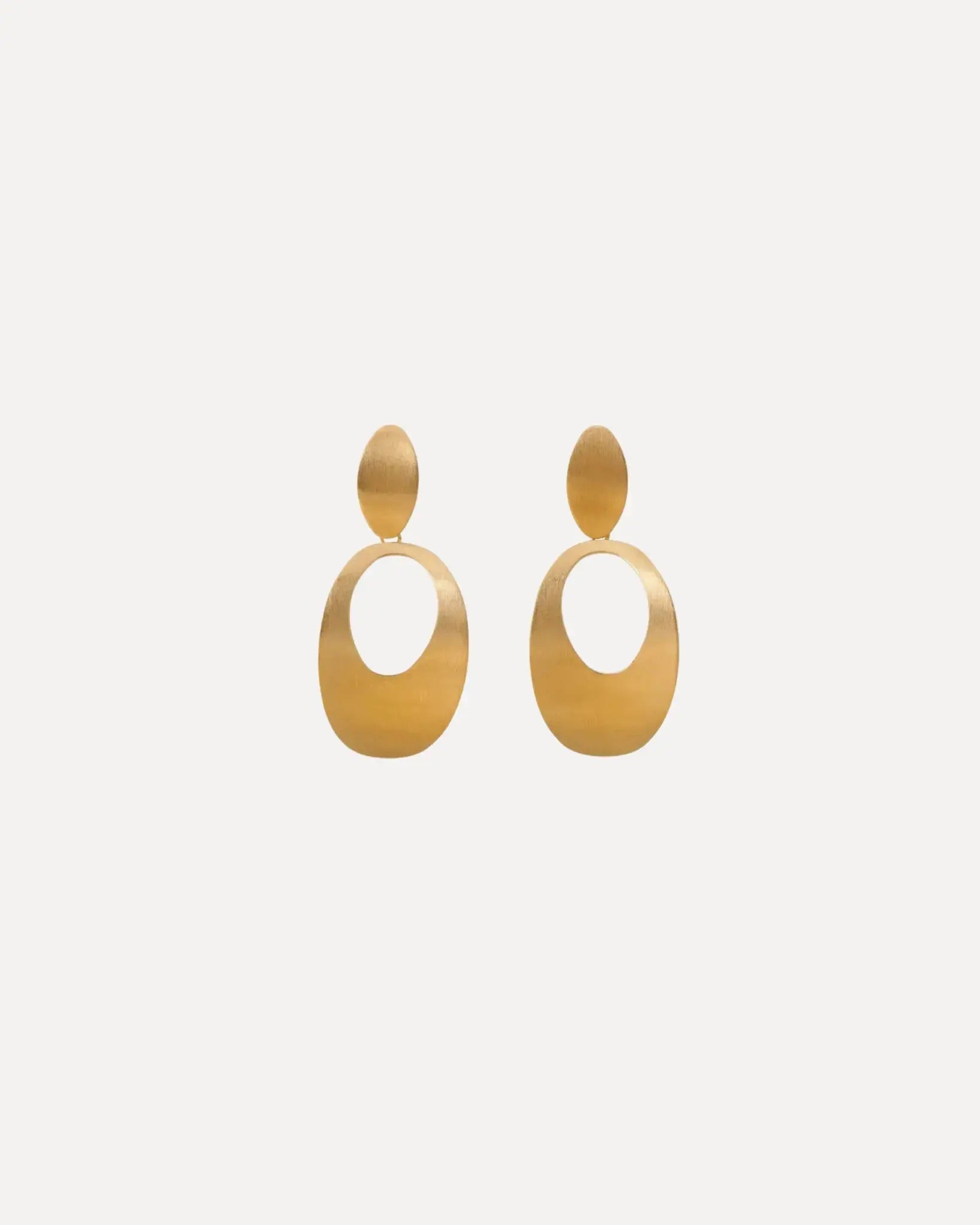 Gold Plated Open Oval Drop Earrings Gold Plated Open Oval Drop Earrings Tezer Tezer  Squash Blossom Vail