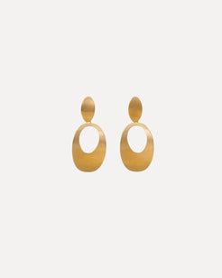 Gold Plated Open Oval Drop Earrings Gold Plated Open Oval Drop Earrings Tezer Tezer  Squash Blossom Vail