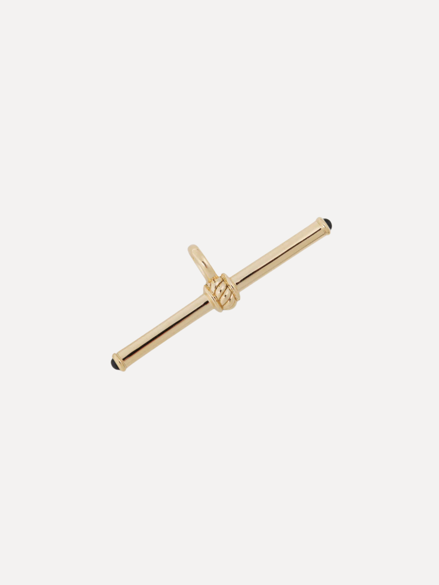 Gold T-Bar with Emerald Cabochons
