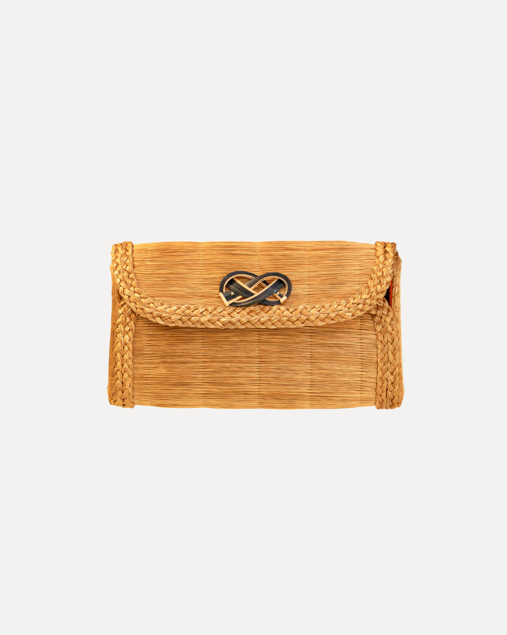 Golden Grass Braided Clutch