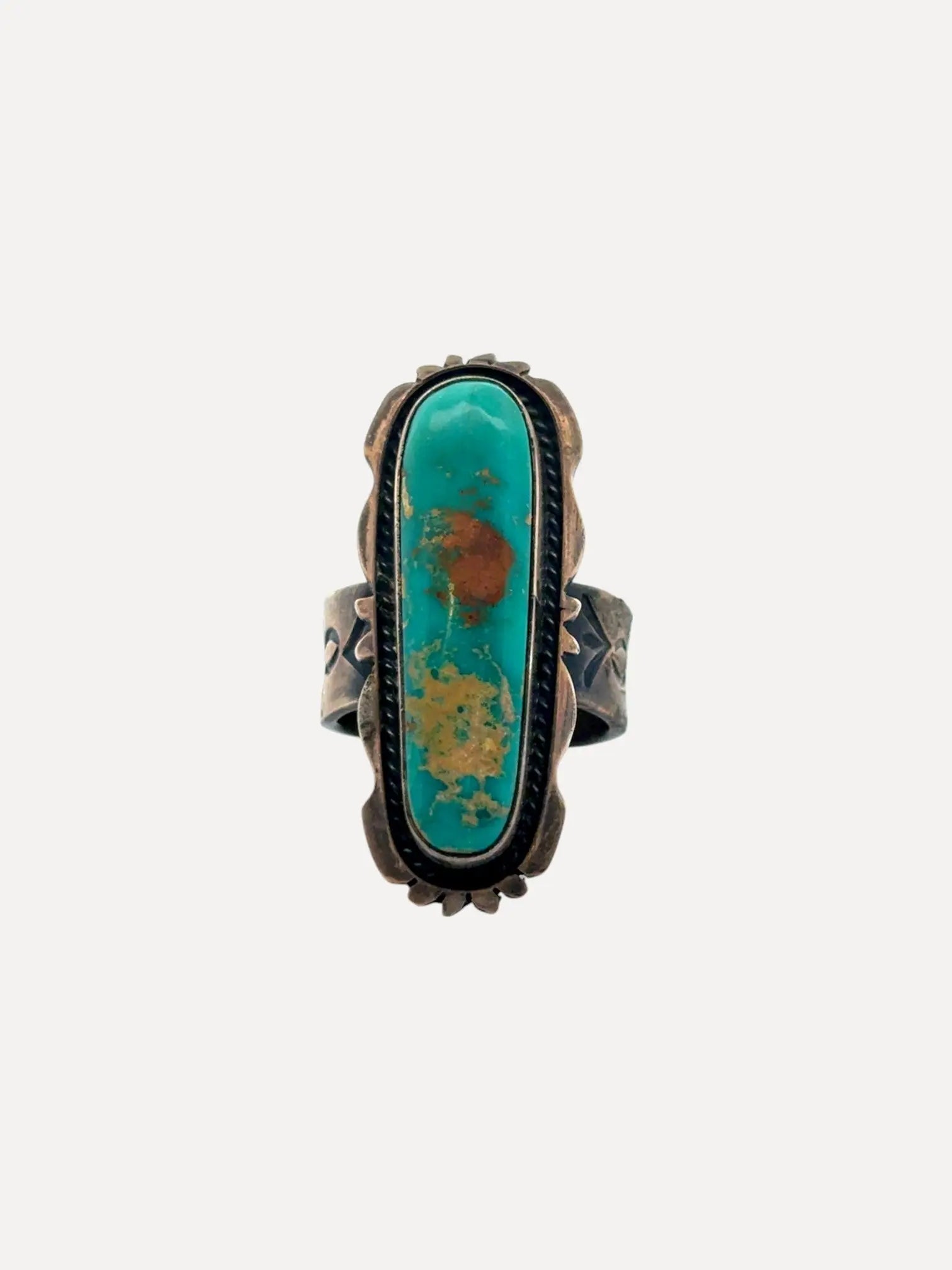 Green Blue Gem Turquoise Ring Green Blue Gem Turquoise Ring Native American Collection Native American Collection  Squash Blossom Vail