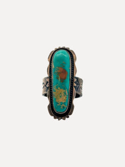 Green Blue Gem Turquoise Ring Green Blue Gem Turquoise Ring Native American Collection Native American Collection  Squash Blossom Vail
