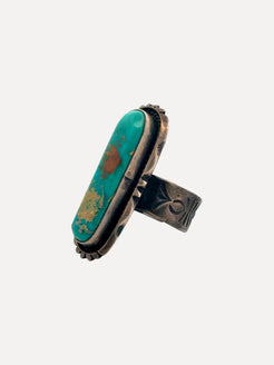 Green Blue Gem Turquoise Ring Green Blue Gem Turquoise Ring Native American Collection Native American Collection  Squash Blossom Vail