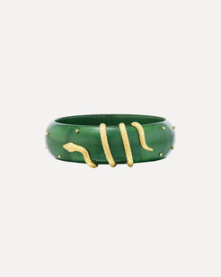 Green Lacquered Marquetry Bangle with Snake Detail  Green Lacquered Marquetry Bangle with Snake Detail  Silvia Furmanovich Silvia Furmanovich  Squash Blossom Vail