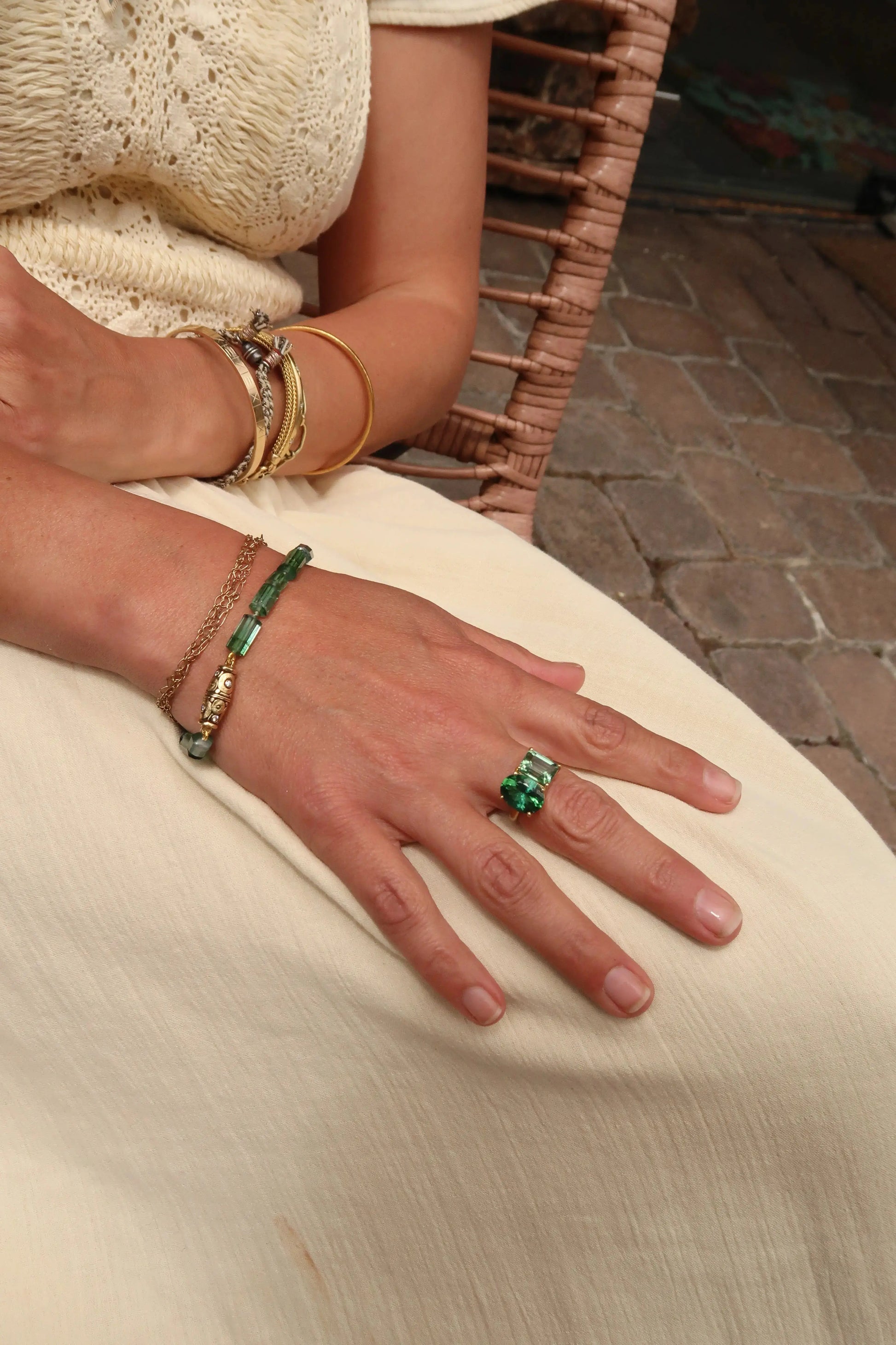 Green Tourmaline Bracelet Green Tourmaline Bracelet Alex Sepkus Alex Sepkus  Squash Blossom Vail