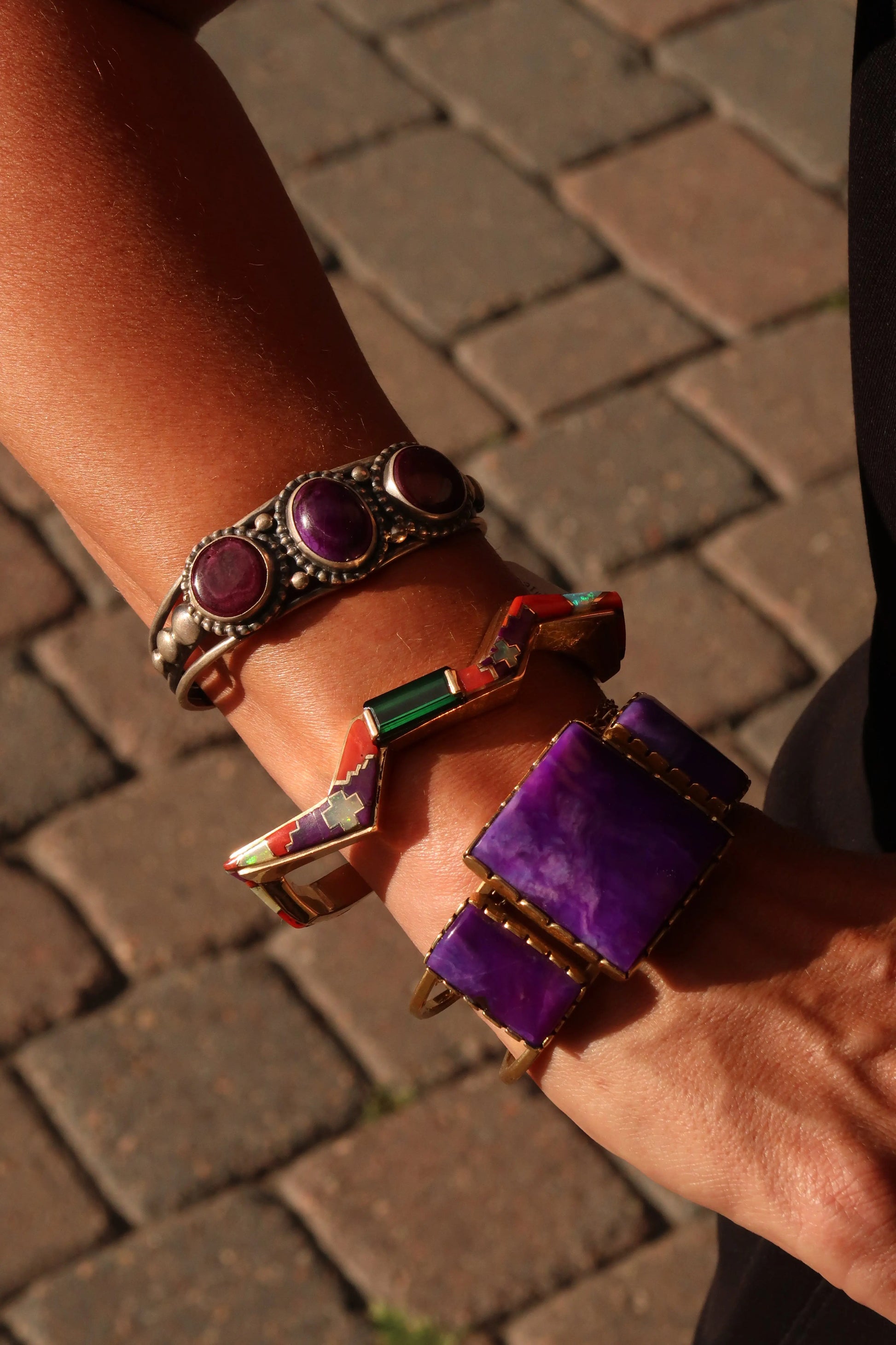 Green Tourmaline Inlay Cuff Green Tourmaline Inlay Cuff Native American Collection Native American Collection  Squash Blossom Vail
