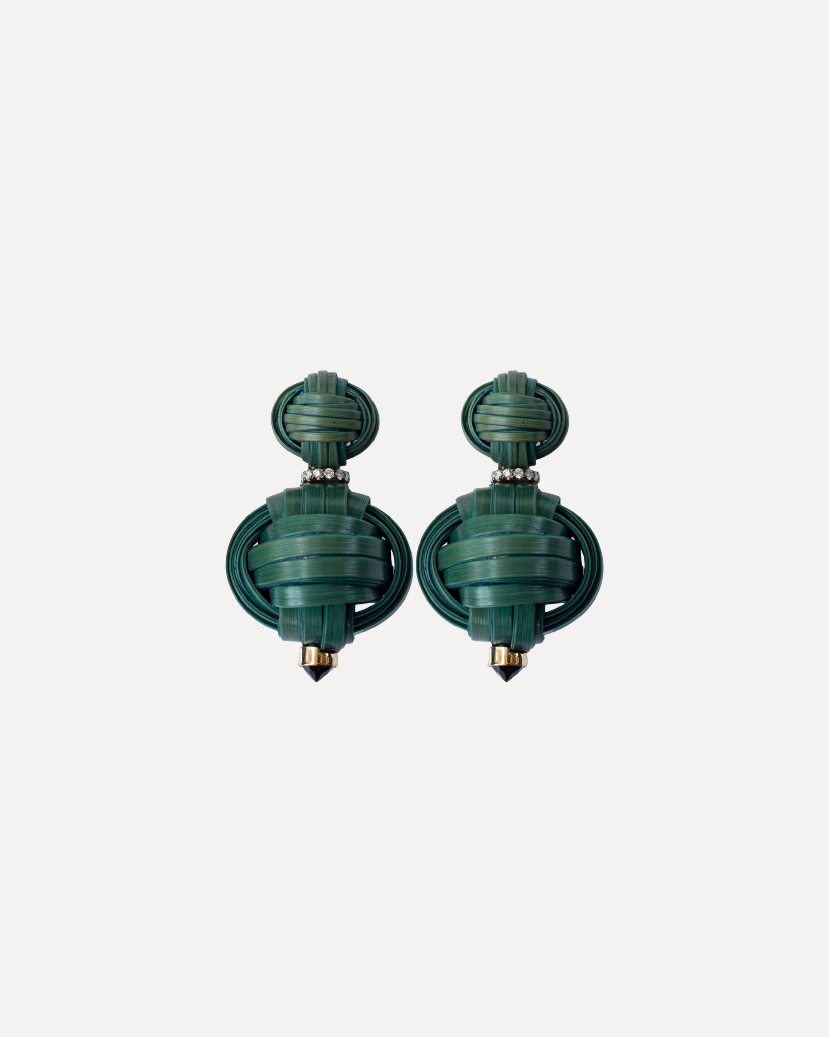 Green Tourmaline and Bamboo Earrings