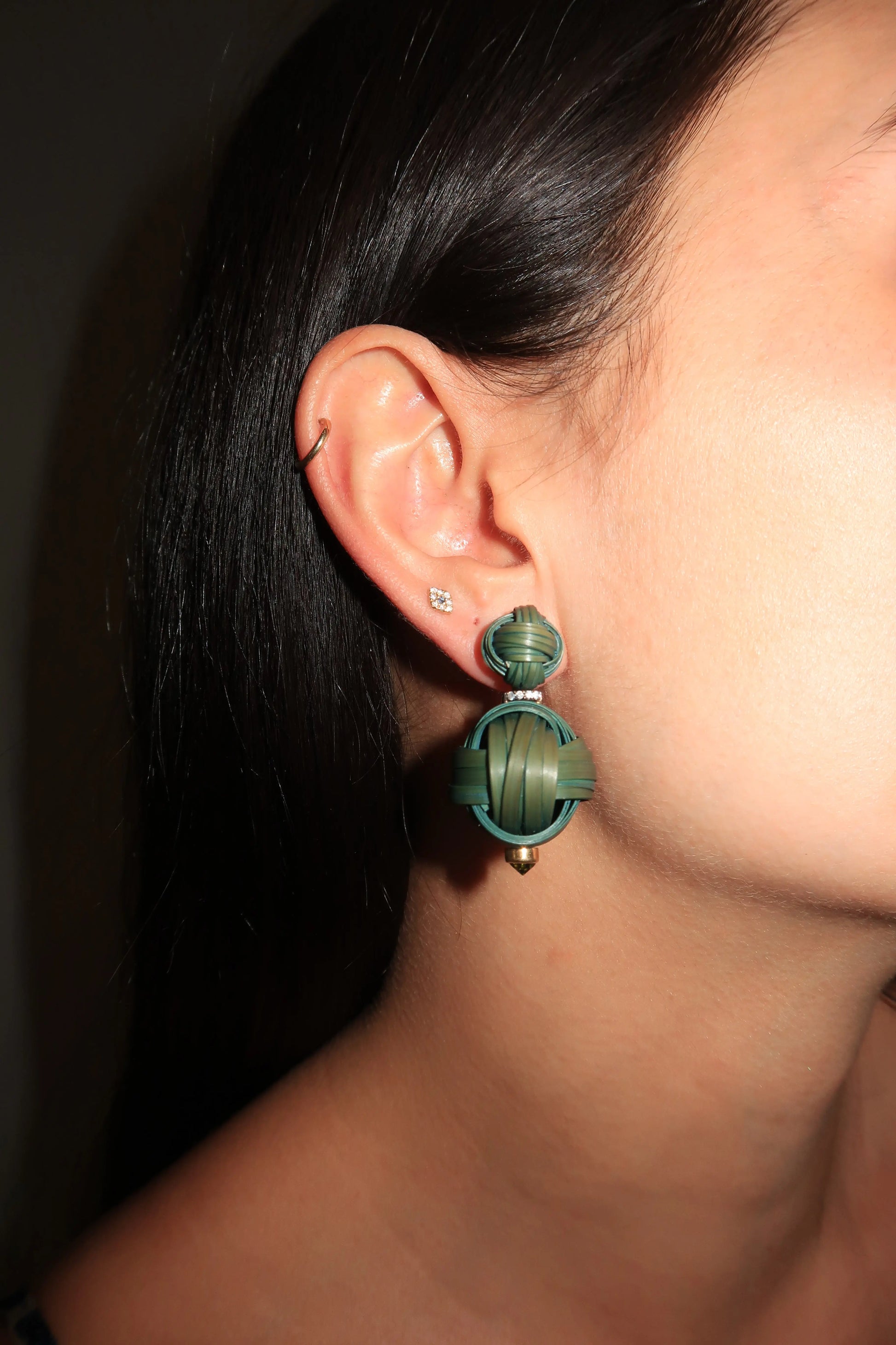 Green Tourmaline and Bamboo Earrings Green Tourmaline and Bamboo Earrings Silvia Furmanovich Silvia Furmanovich  Squash Blossom Vail