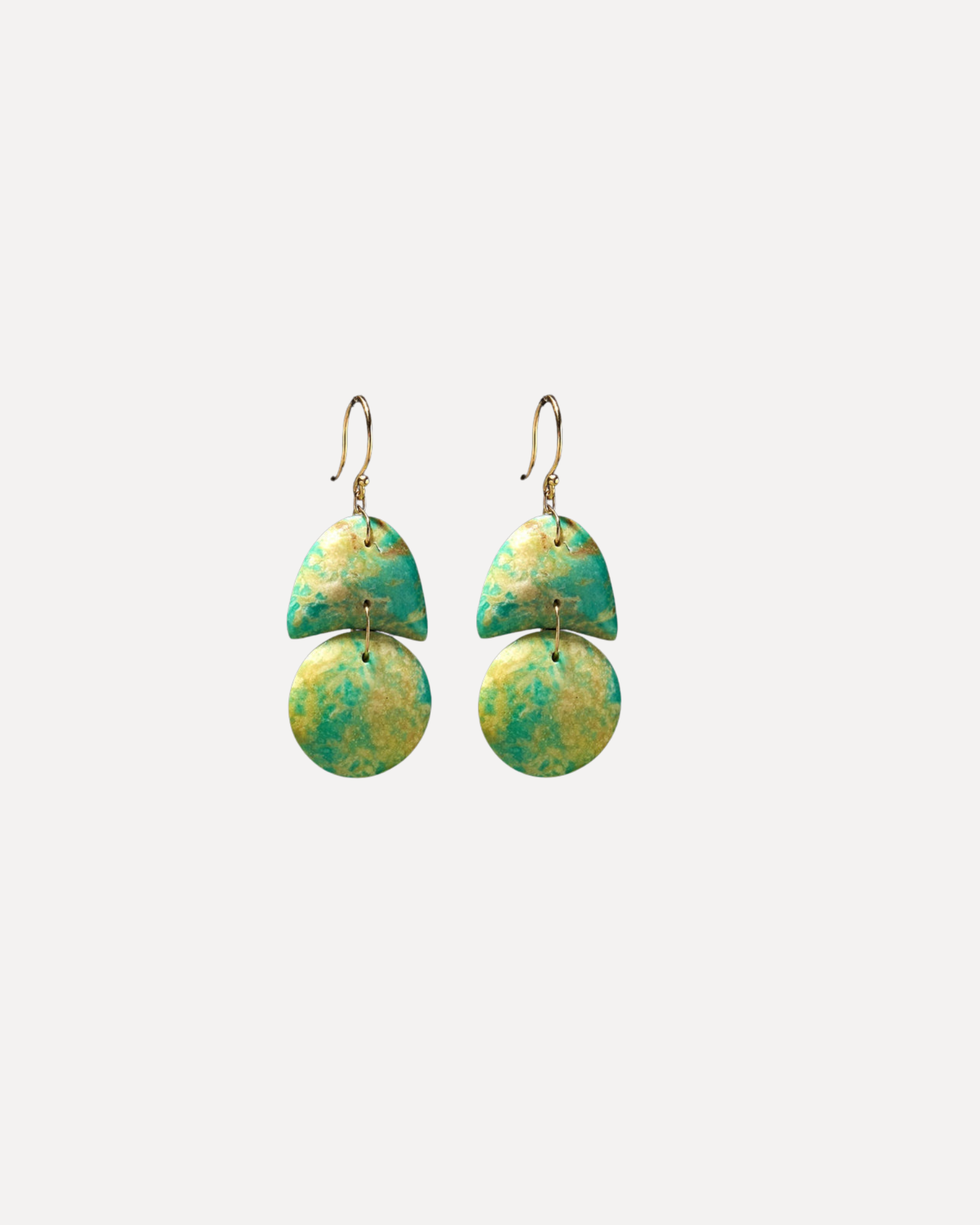 Green Turquoise Tiny Arp Earrings