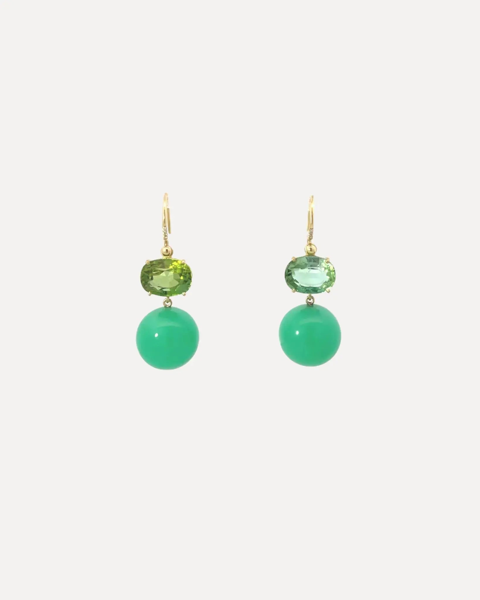 Gumball OOAK Green Tourmaline and Chrysophrase Earrings Gumball OOAK Green Tourmaline and Chrysophrase Earrings Irene Neuwirth Irene Neuwirth Default-Title Squash Blossom Vail