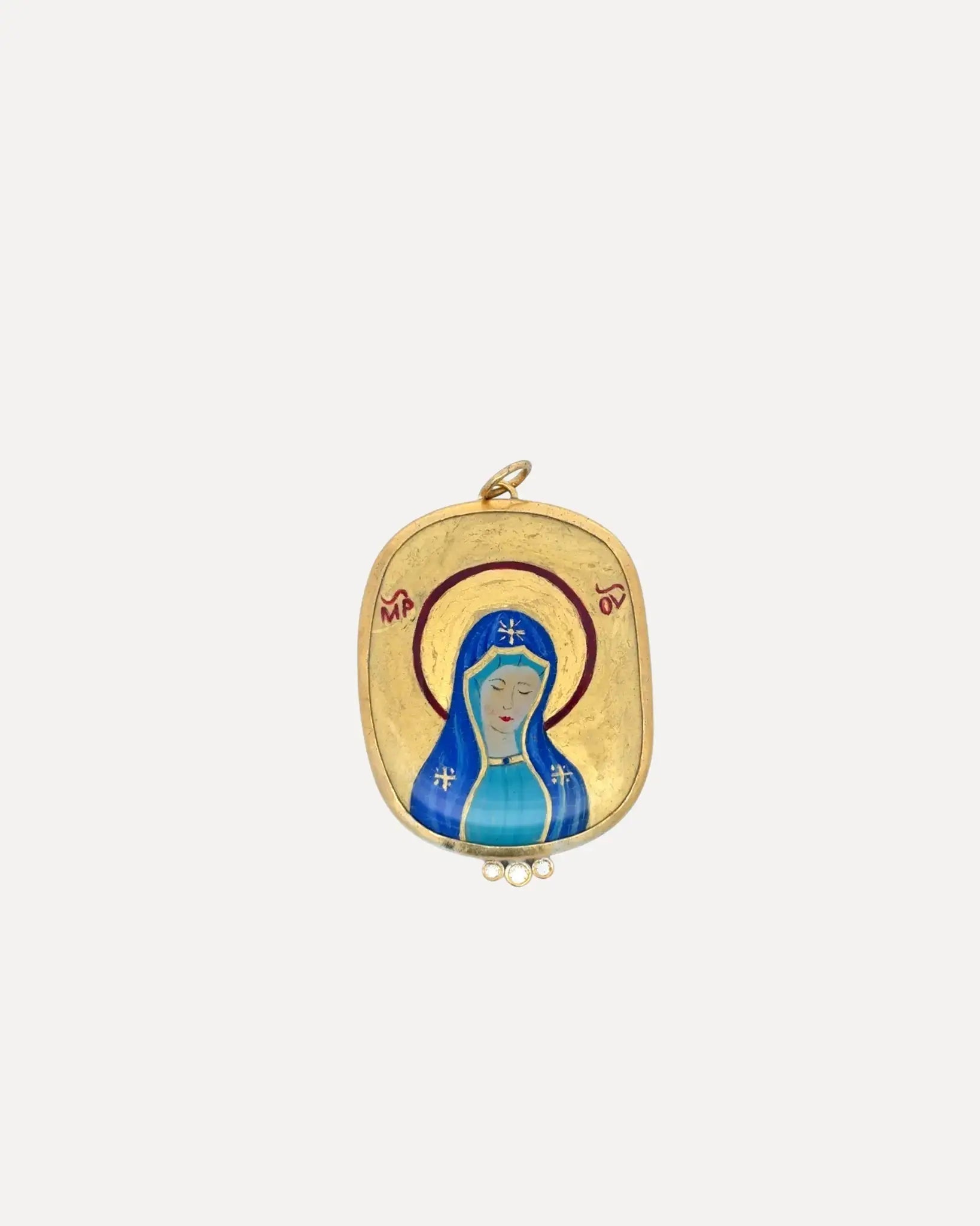 Handpainted Madonna Pendant Handpainted Madonna Pendant Prehistoric Works Prehistoric Works Default-Title Squash Blossom Vail