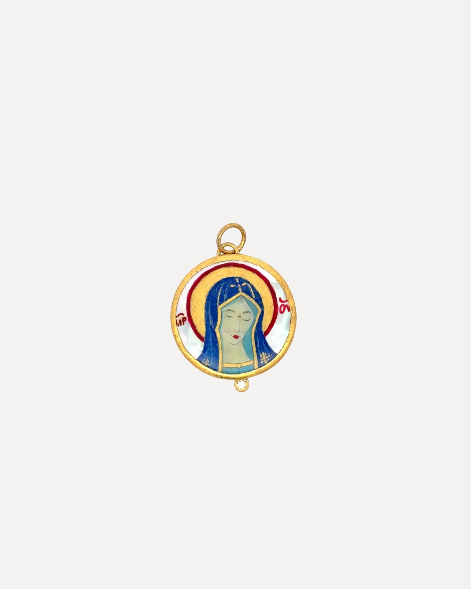 Handpainted Mini Madonna Pendant