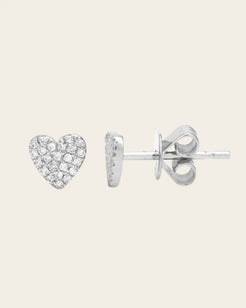 Heart Diamond Stud Earrings single Heart Diamond Stud Earrings single Squash Blossom Original Squash Blossom Original  Squash Blossom Vail