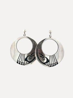 Heavy Hopi Round Earrings Heavy Hopi Round Earrings Native American Collection Native American Collection  Squash Blossom Vail
