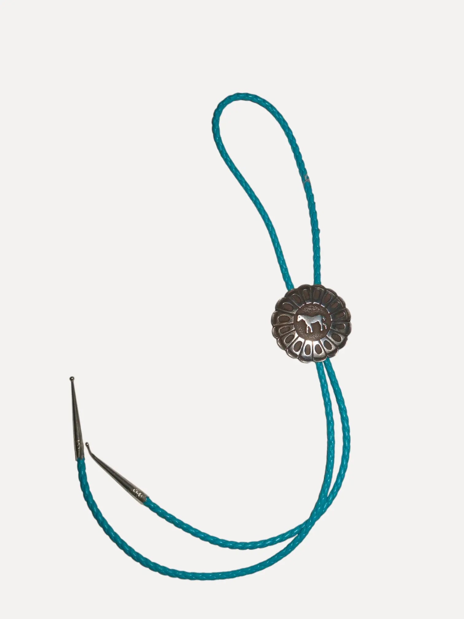 Heavy Sterling Horse Bolo, Hopi Heavy Sterling Horse Bolo, Hopi Squash Blossom Original Squash Blossom Original  Squash Blossom Vail