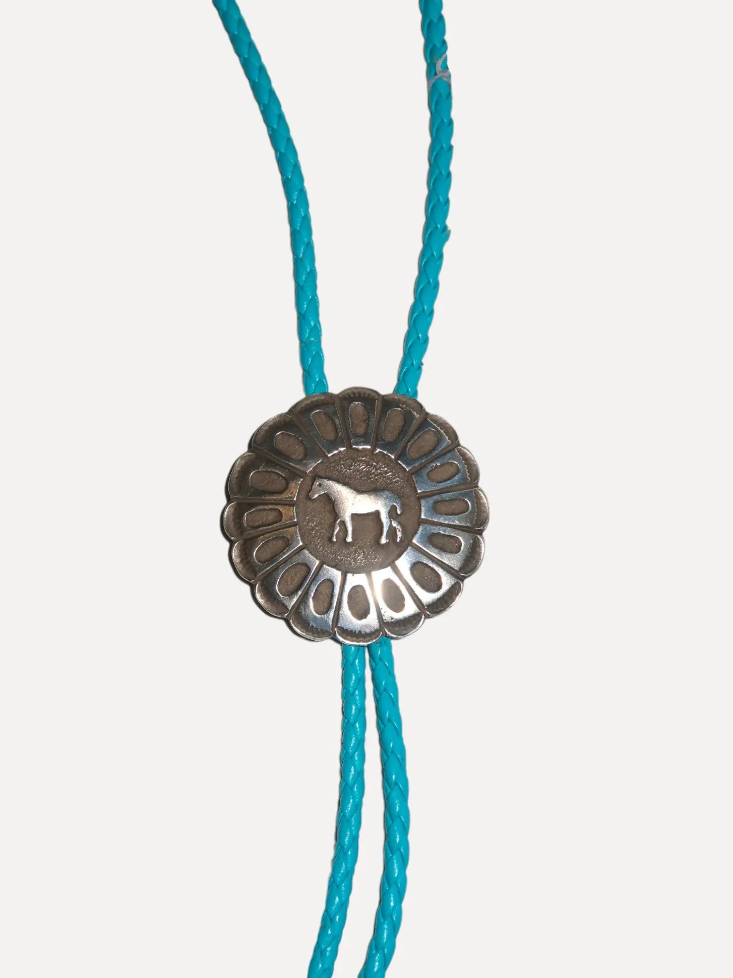 Heavy Sterling Horse Bolo, Hopi Heavy Sterling Horse Bolo, Hopi Squash Blossom Original Squash Blossom Original  Squash Blossom Vail