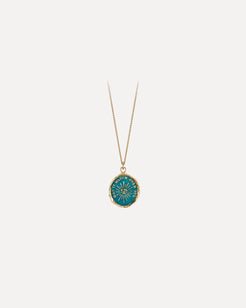 Higher Power 14k Gold Talisman - Mediterranean Blue Higher Power 14k Gold Talisman - Mediterranean Blue Pyrrha Design Pyrrha Design  Squash Blossom Vail