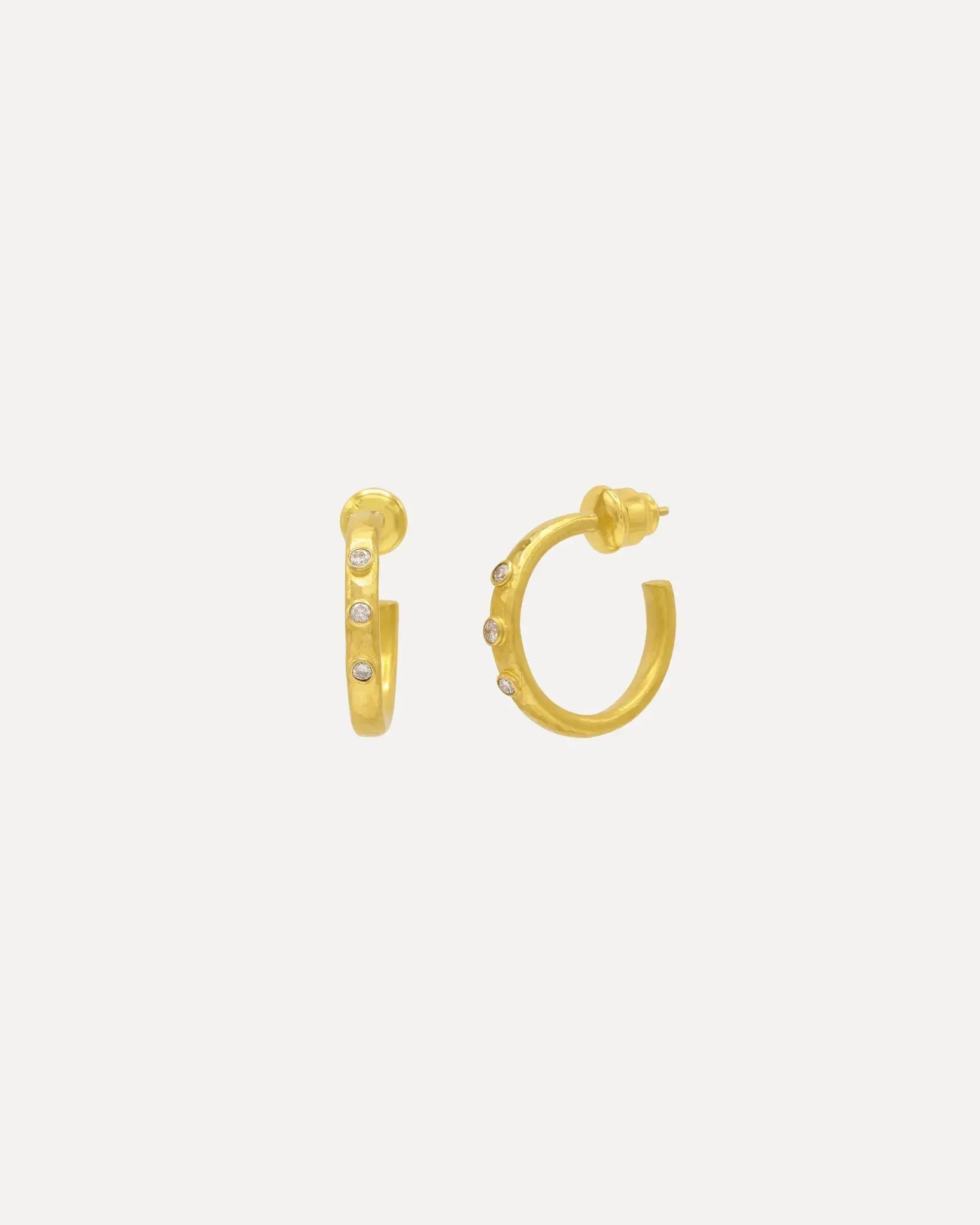 Hoopla Diamond Gold Post Hoop Earrings Hoopla Diamond Gold Post Hoop Earrings Gurhan Gurhan  Squash Blossom Vail