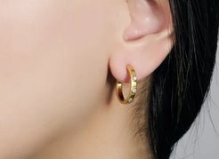 Hoopla Diamond Gold Post Hoop Earrings Hoopla Diamond Gold Post Hoop Earrings Gurhan Gurhan  Squash Blossom Vail