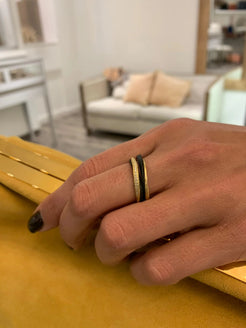 Thin Black Pebble Stacking Band - Squash Blossom Vail