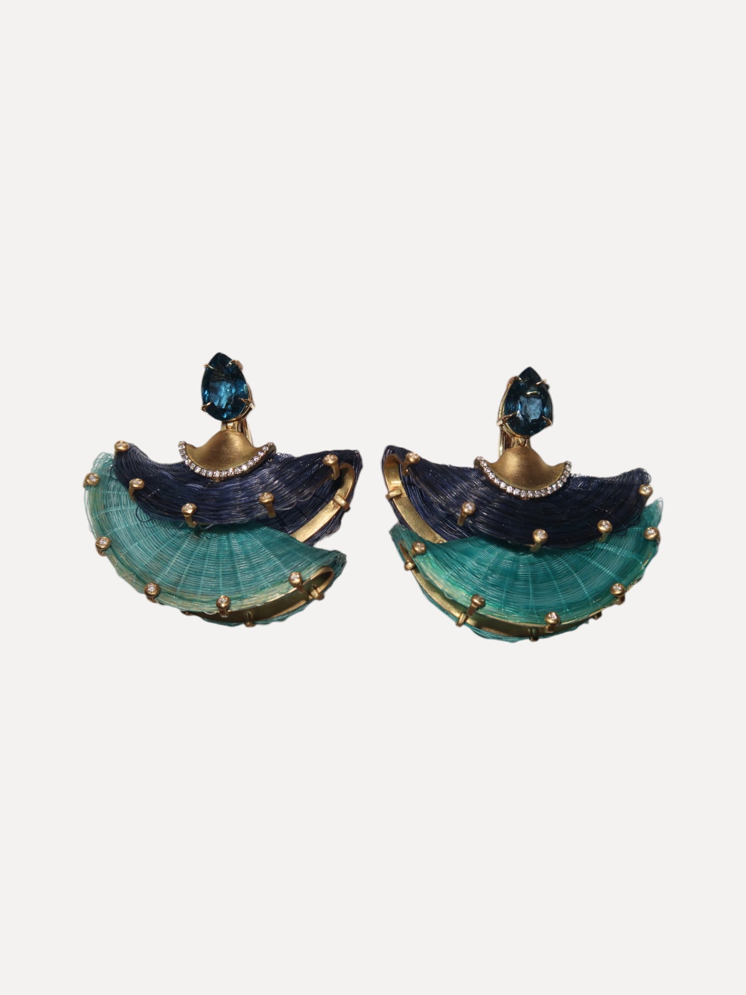 Double blue horse mane earrings Double blue horse mane earrings Silvia Furmanovich Silvia Furmanovich  Squash Blossom Vail