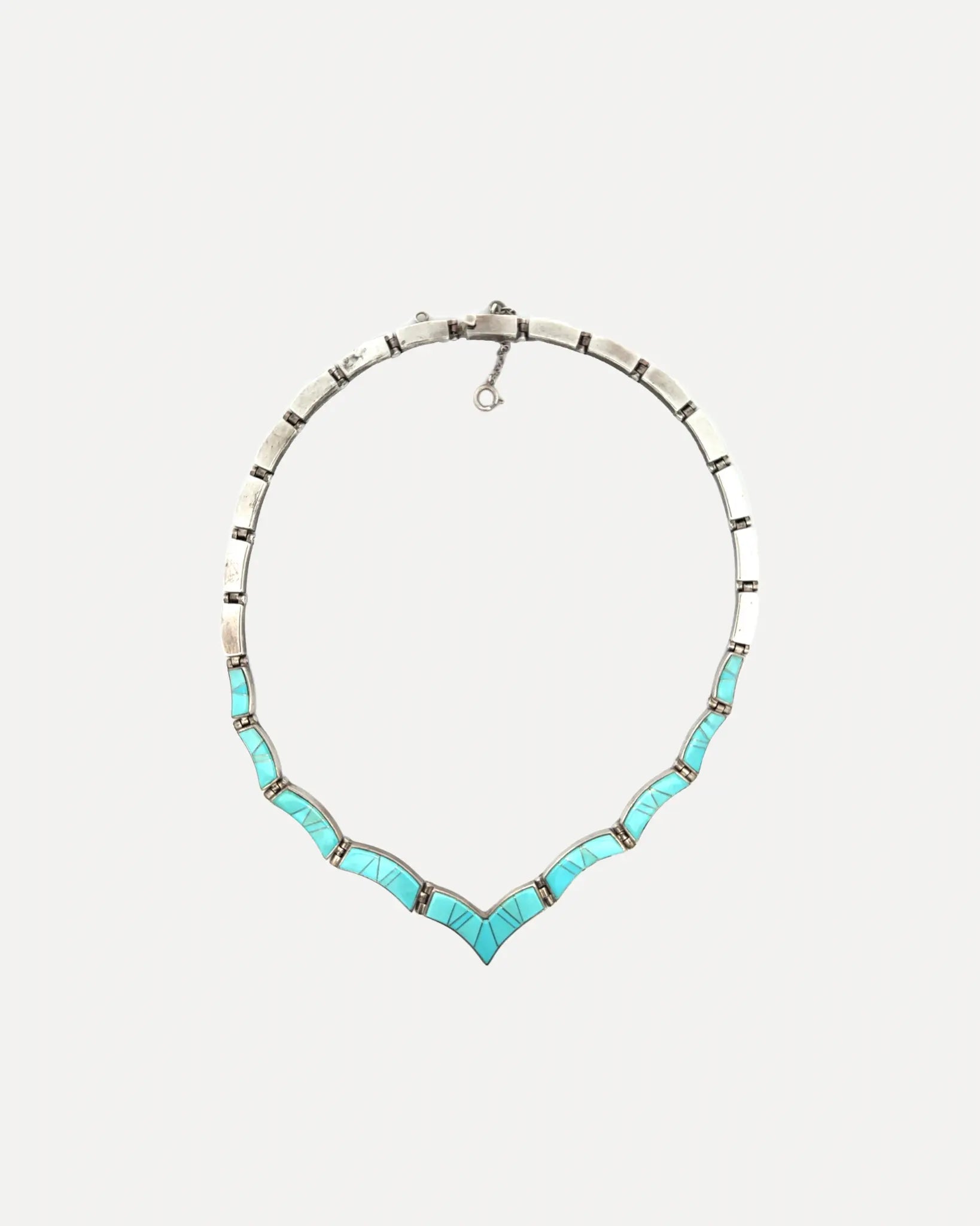 Inlaid Turquoise Hinge Necklace Inlaid Turquoise Hinge Necklace Native American Collection Native American Collection  Squash Blossom Vail