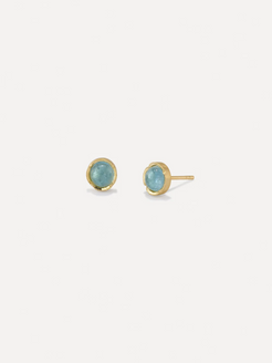 Gold and diamond earrings on a white background