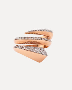 Italian Diamond 18k Rose Gold Ring Italian Diamond 18k Rose Gold Ring Vintage at the Squash Blossom Vintage at the Squash Blossom  Squash Blossom Vail