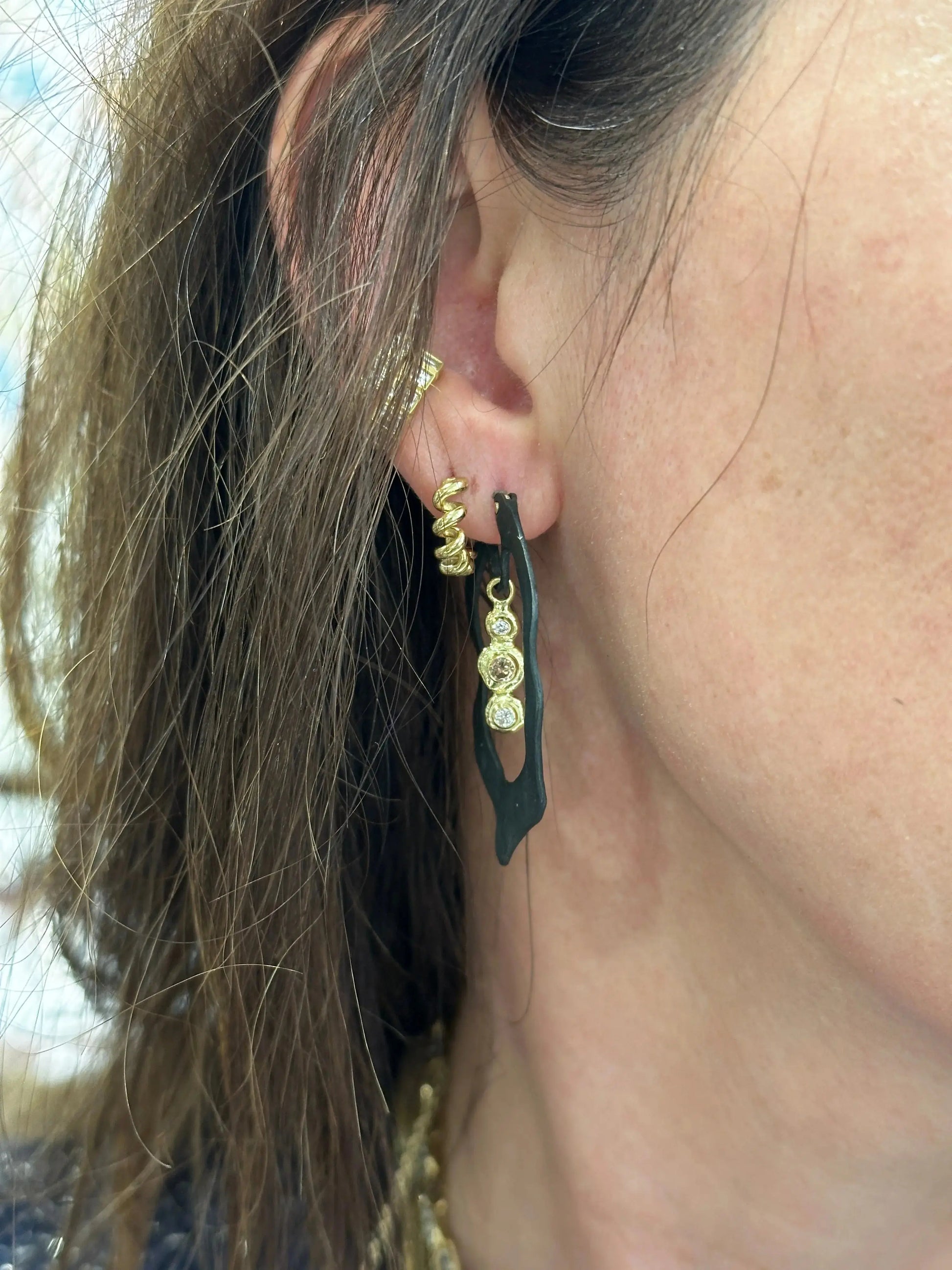 Jacaranda Pod Hoop Earrings Jacaranda Pod Hoop Earrings Sarah Graham Sarah Graham  Squash Blossom Vail