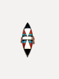 Julia Cadman Inlay Ring 1970s Julia Cadman Inlay Ring 1970s Native American Collection Native American Collection  Squash Blossom Vail