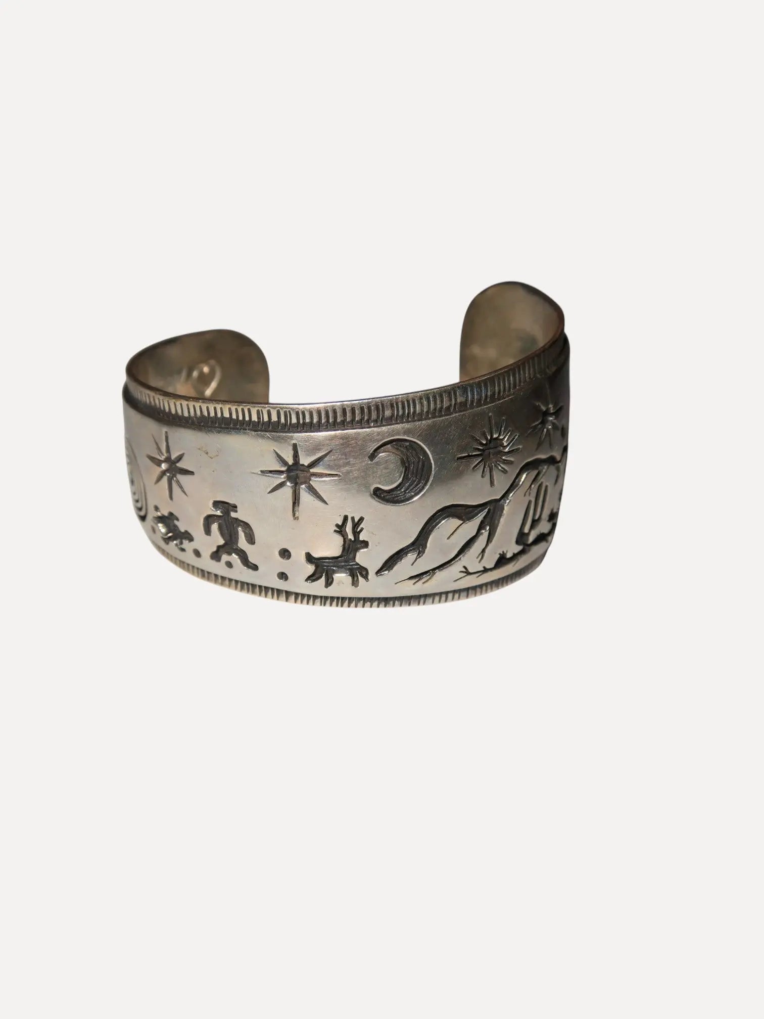 Julian Fred? Hopi Tapered Cuff dated '94 Julian Fred? Hopi Tapered Cuff dated '94 Native American Collection Native American Collection  Squash Blossom Vail
