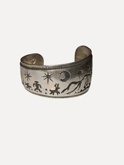 Julian Fred? Hopi Tapered Cuff dated '94 Julian Fred? Hopi Tapered Cuff dated '94 Native American Collection Native American Collection  Squash Blossom Vail