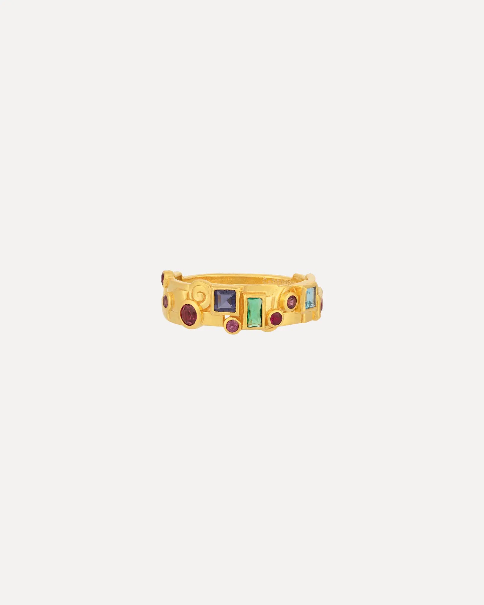 Klimt Mixed Stone Band Ring Klimt Mixed Stone Band Ring Gurhan Gurhan  Squash Blossom Vail