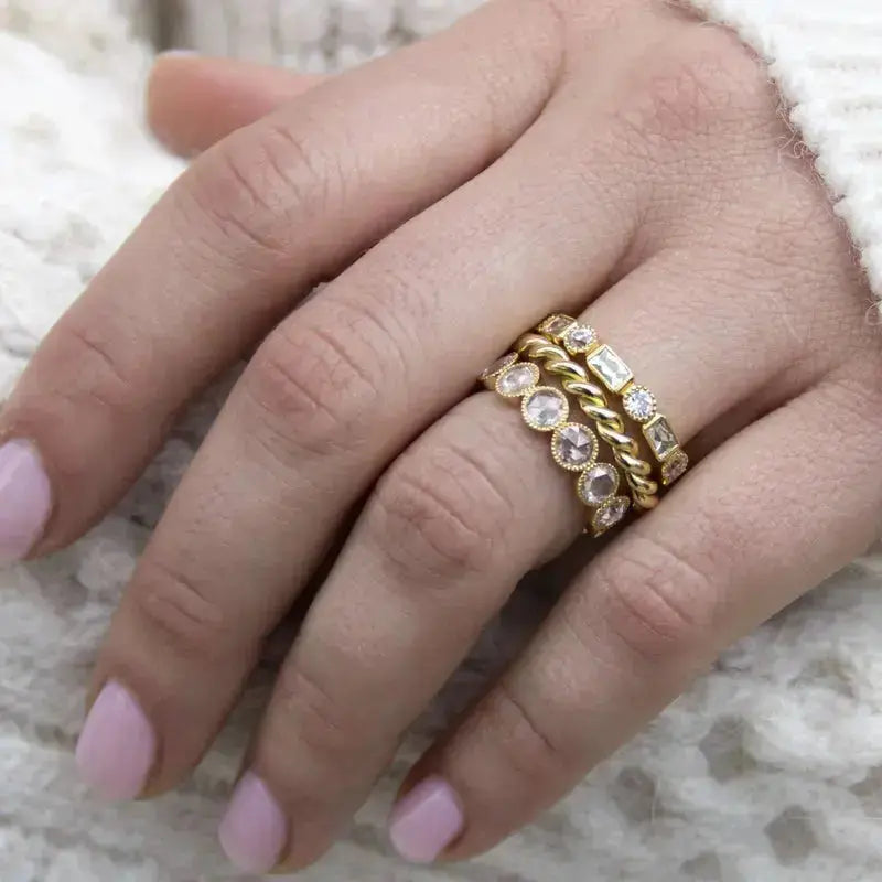 LARGE LARA WITH DIAMONDS - TWO TONE LARGE LARA WITH DIAMONDS - TWO TONE Single Stone Single Stone  Squash Blossom Vail