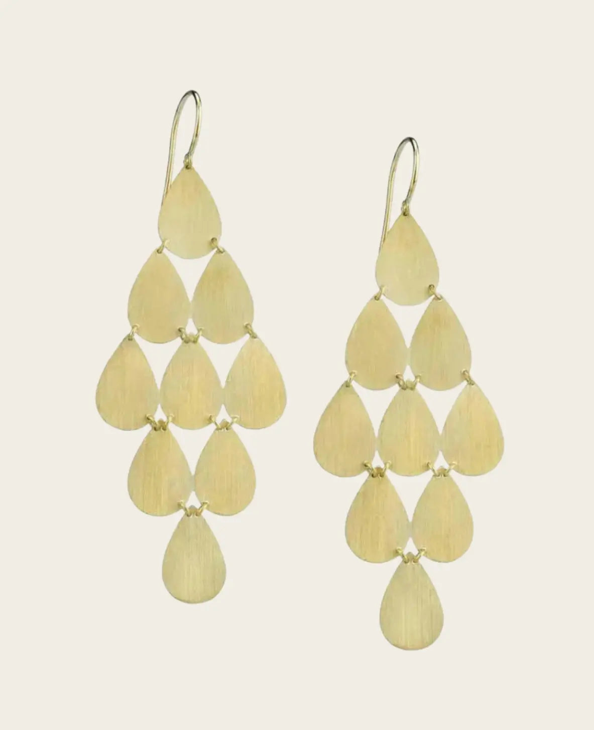 Hammered Teardrop Chandelier Dangle Earrings