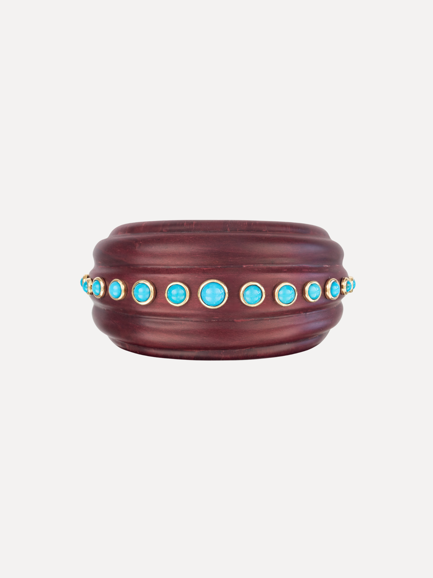 Lacquered Marquetry Cuff with Turquoise