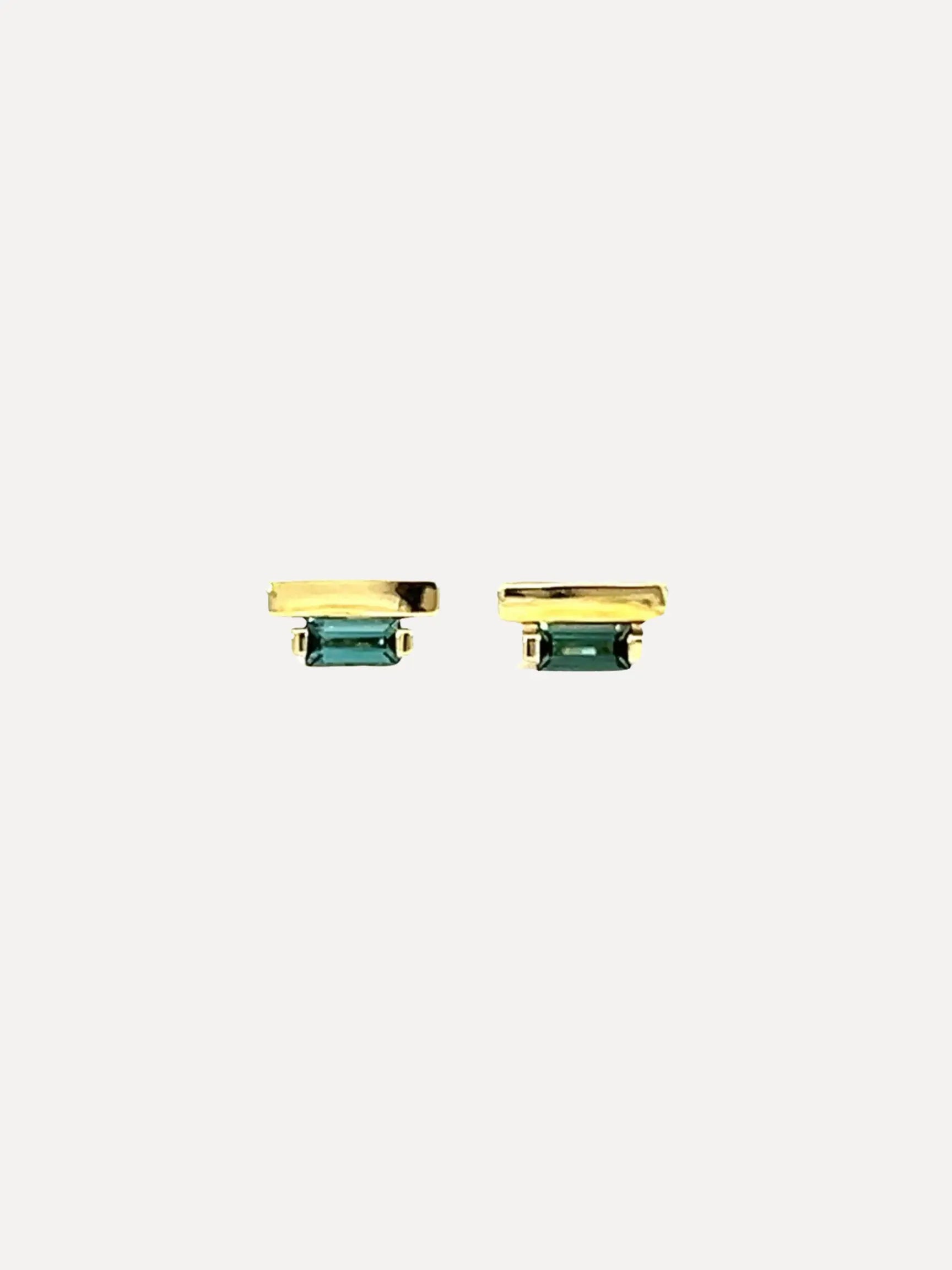 Ladder Climber Green Tourmaline Earrings