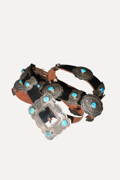 Ladies Concho Belt by John Delvin, Navajo, c.1980 Ladies Concho Belt by John Delvin, Navajo, c.1980 Stephen's Stephen's  Squash Blossom Vail