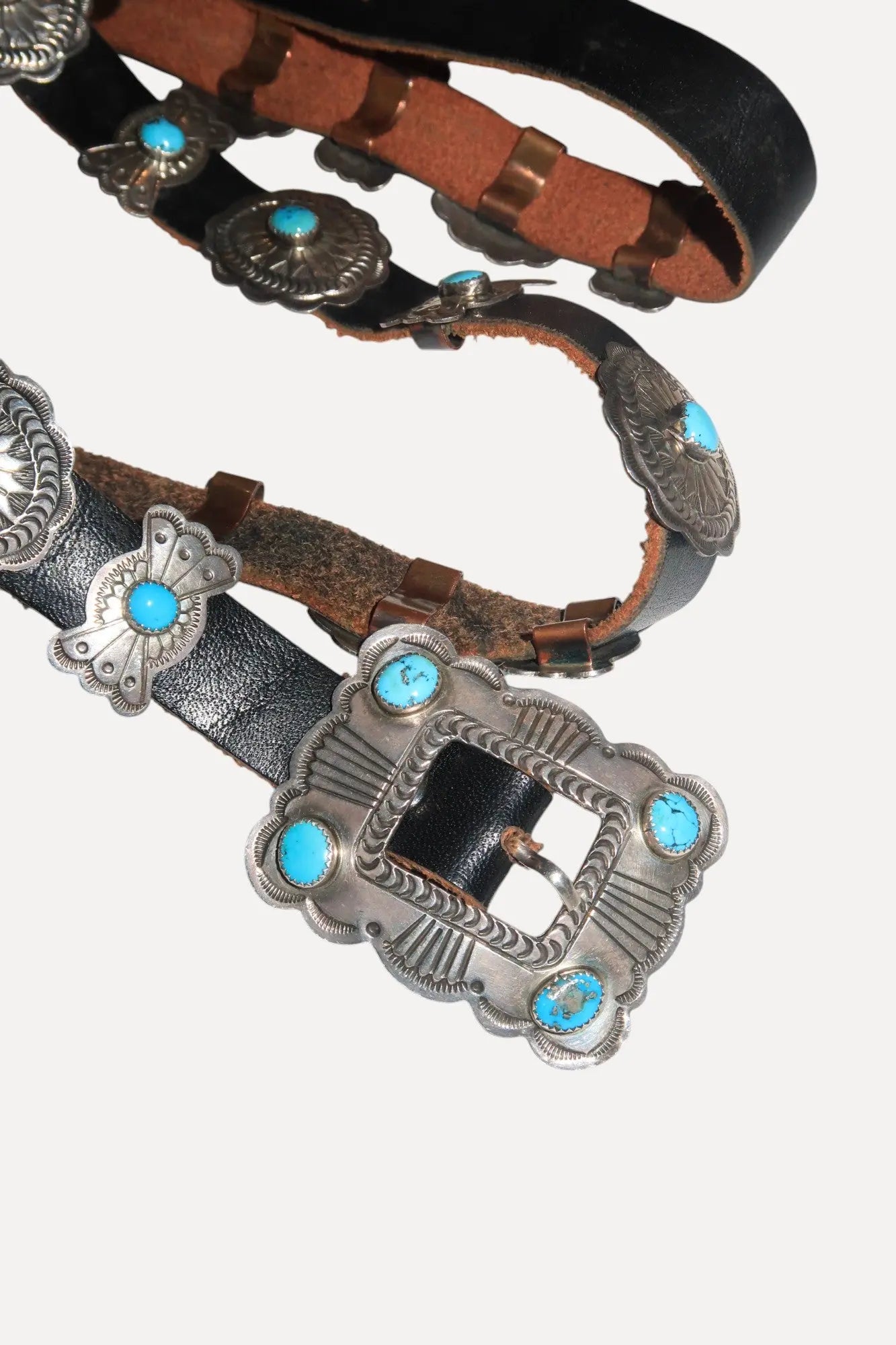 Ladies Concho Belt by John Delvin, Navajo, c.1980 Ladies Concho Belt by John Delvin, Navajo, c.1980 Stephen's Stephen's  Squash Blossom Vail