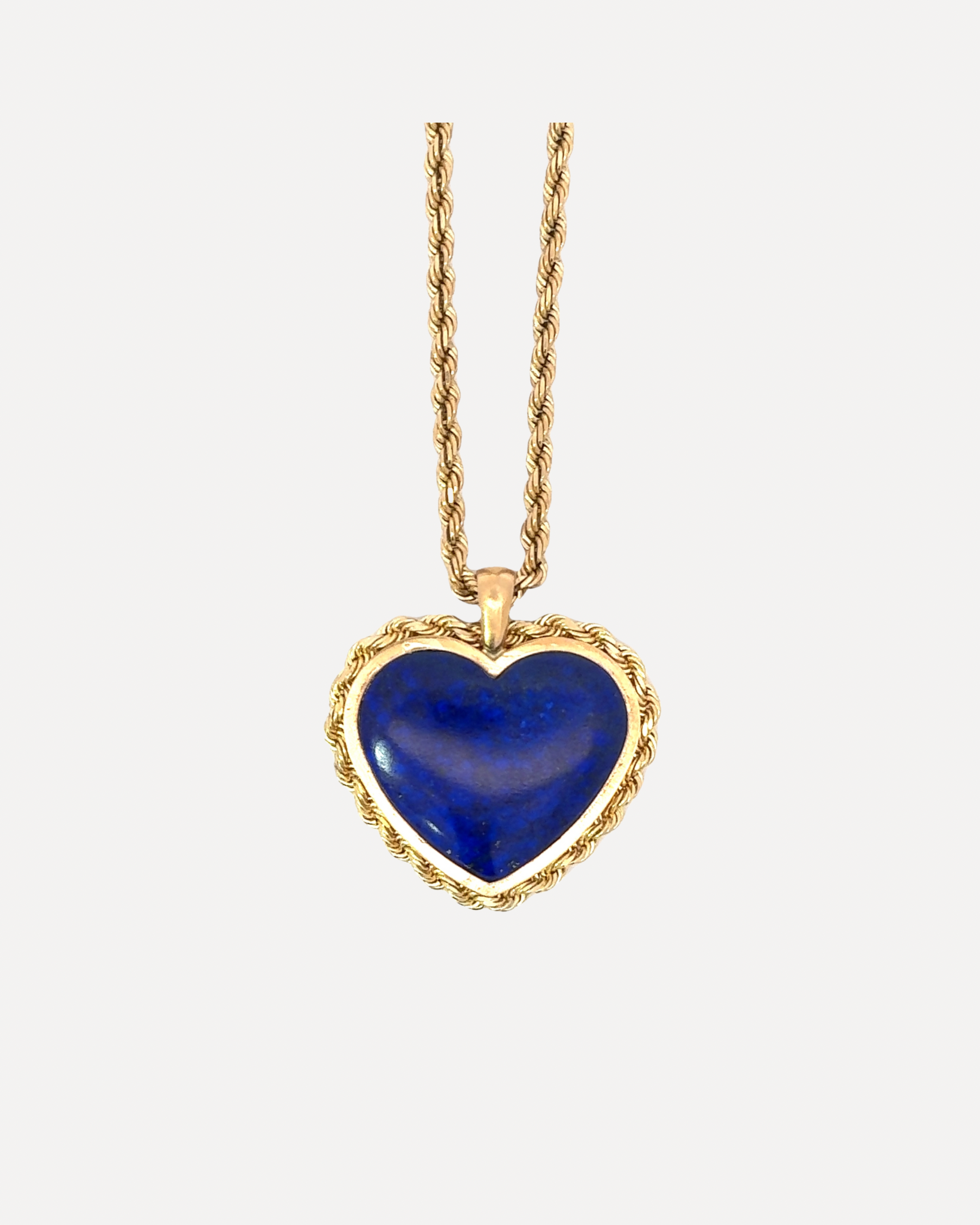 Lapis Heart Pendant and Chain