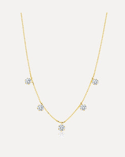 Large Floating Diamond Necklace in Yellow Gold Large Floating Diamond Necklace in Yellow Gold Graziela Gems Graziela Gems  Squash Blossom Vail