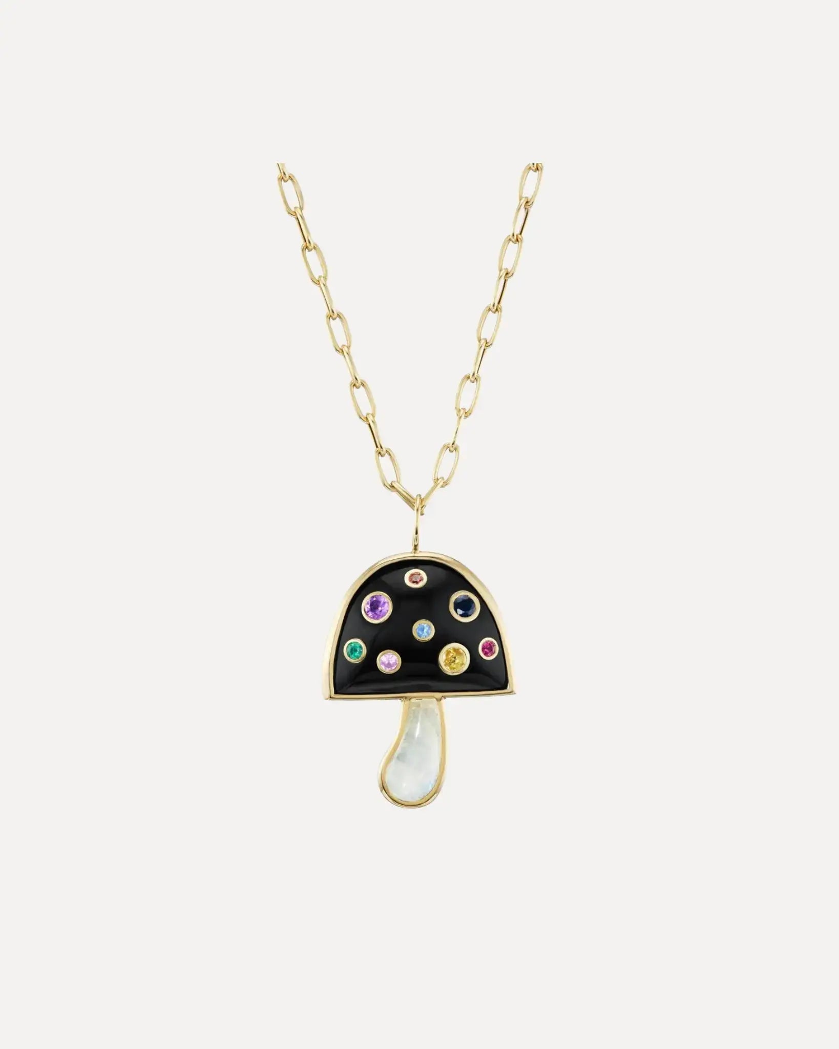 Large Mushroom Onyx and moonstone Necklace Large Mushroom Onyx and moonstone Necklace Brent Neale Brent Neale  Squash Blossom Vail