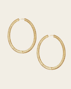 Large Oval Florentine Hoop Earrings Large Oval Florentine Hoop Earrings Carolina Bucci Carolina Bucci  Squash Blossom Vail