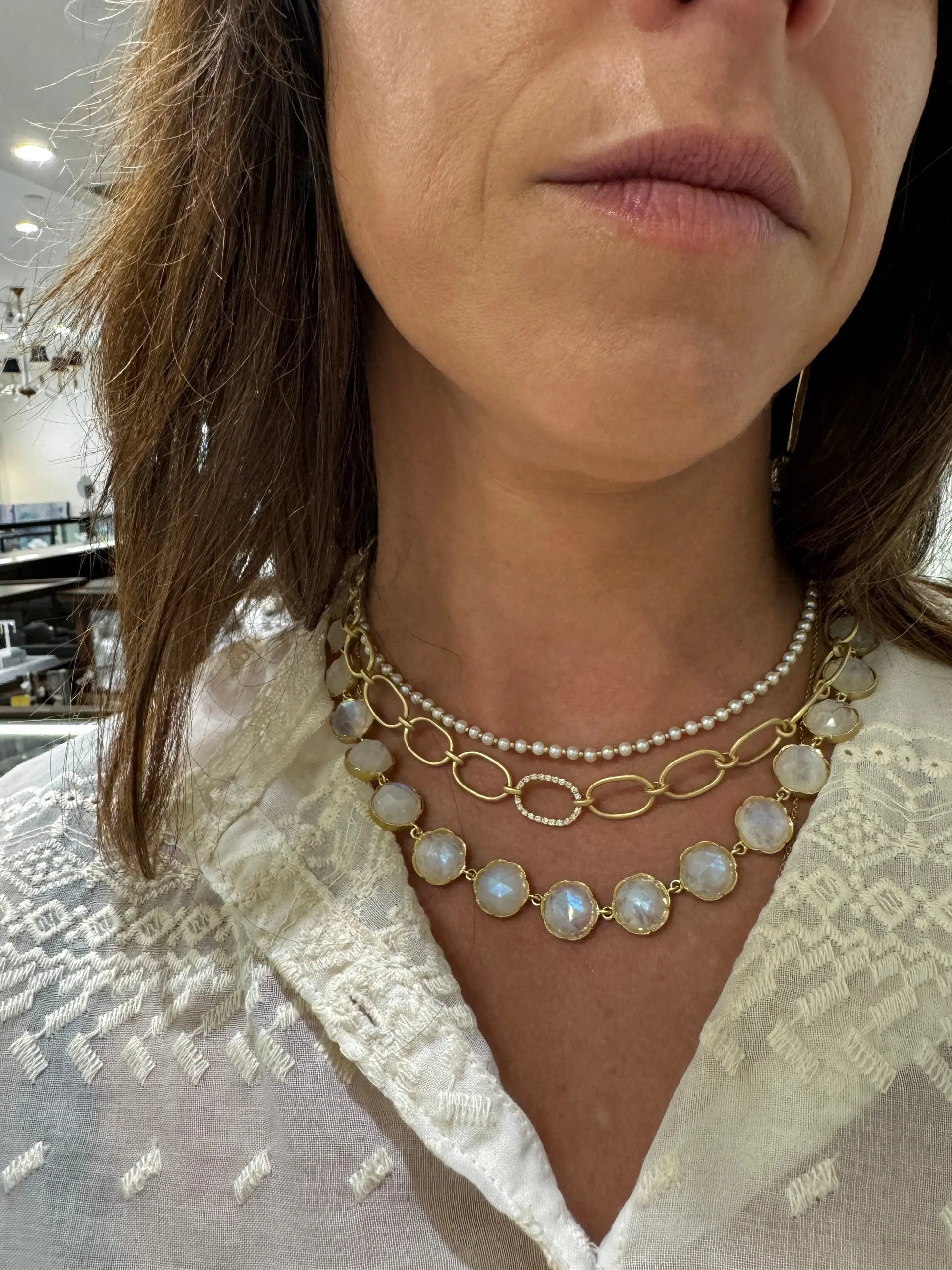 Pave Diamond Link Chain Pave Diamond Link Chain Irene Neuwirth Irene Neuwirth  Squash Blossom Vail