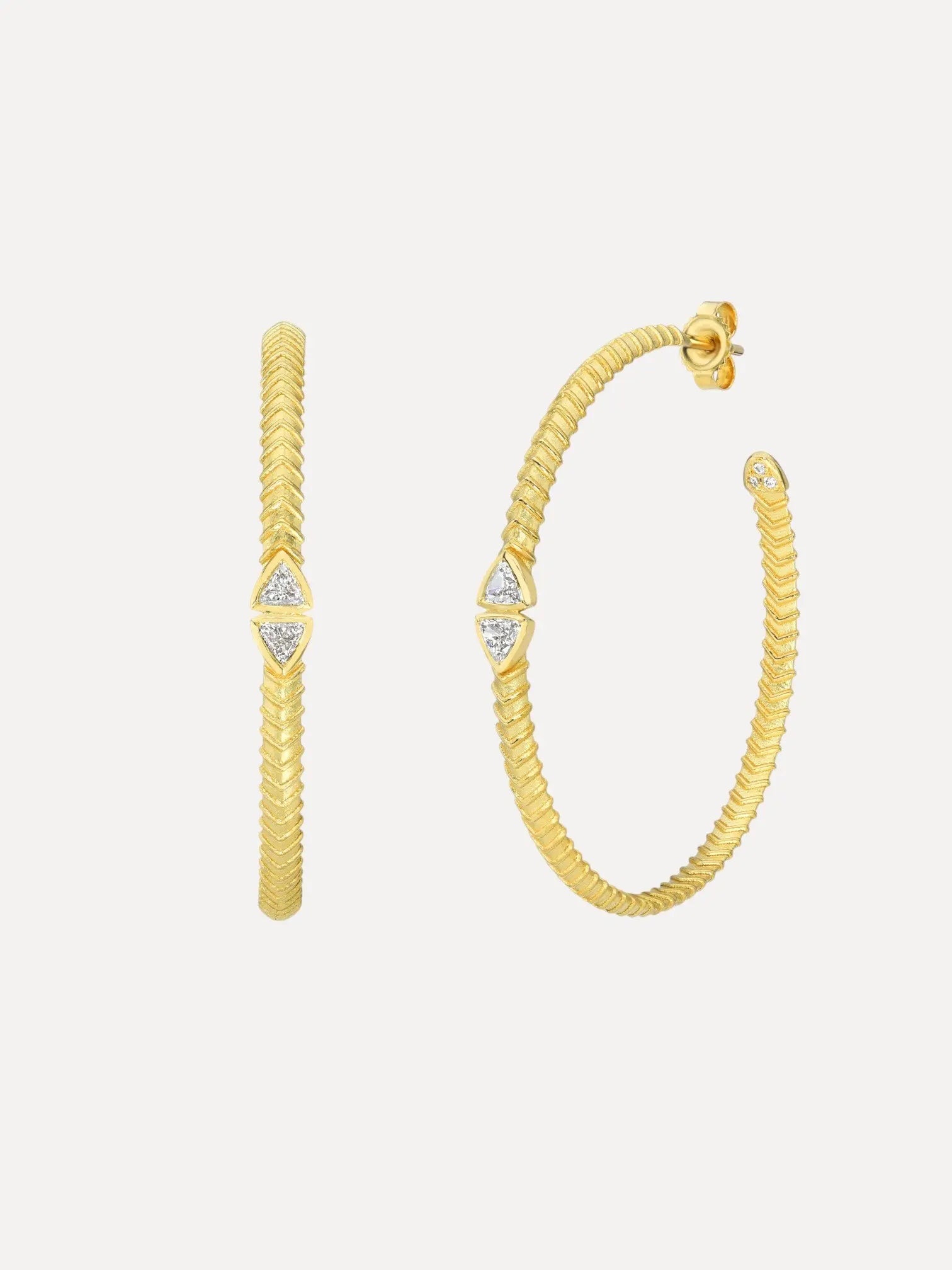Large Trillion Hoops .23ct Large Trillion Hoops .23ct Meredith Young Meredith Young  Squash Blossom Vail