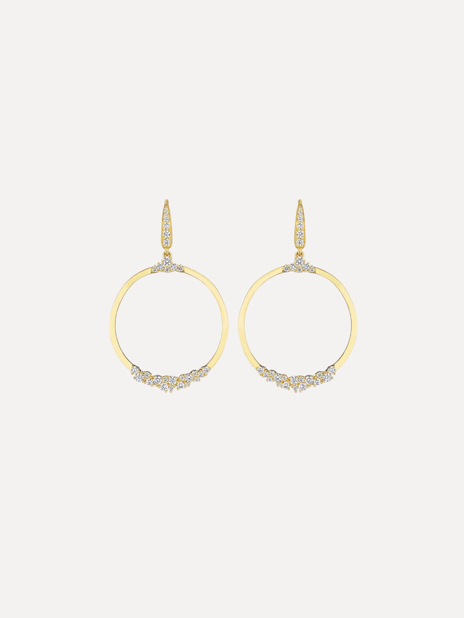 Large Open Diamond Accent Round Earrings