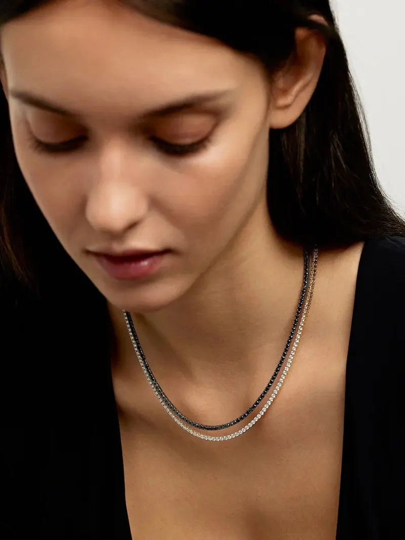 Lenox Black Diamond Tennis Necklace Lenox Black Diamond Tennis Necklace Melissa Kaye Melissa Kaye  Squash Blossom Vail