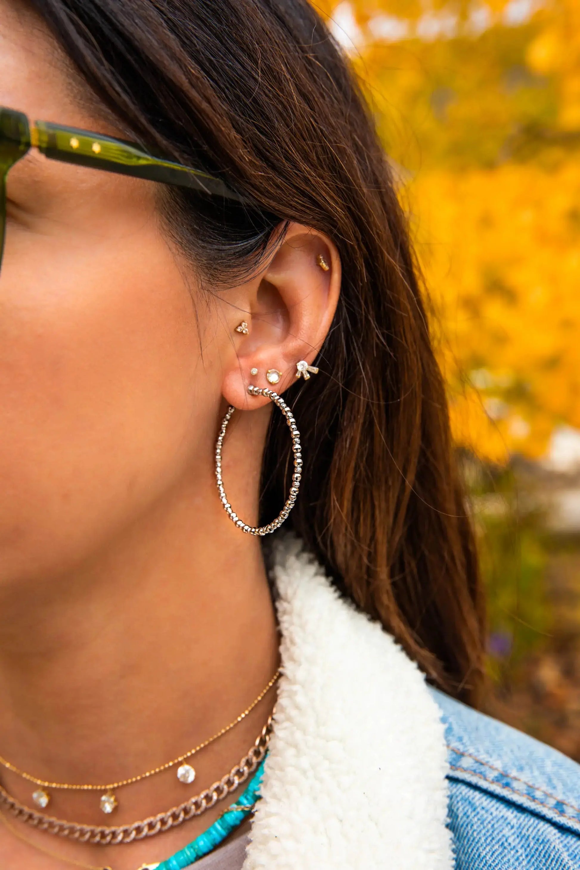 Limitless Platinum Hoop Earrings - Squash Blossom Vail