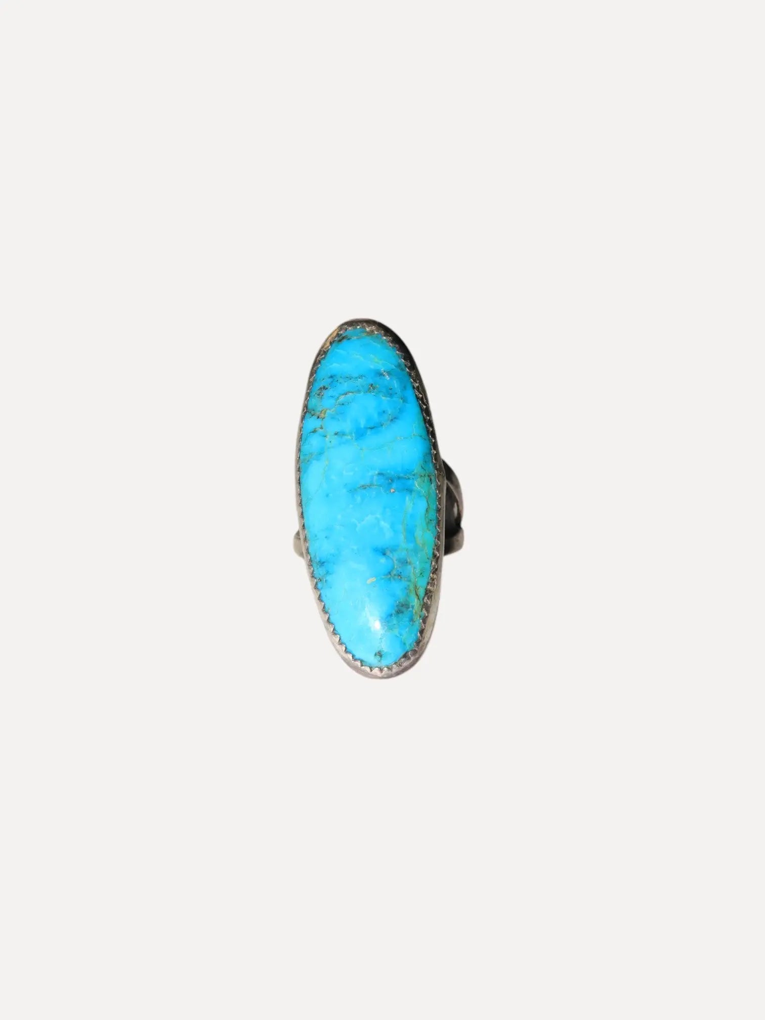 Long Oval Turquoise Ring Stamped BL Long Oval Turquoise Ring Stamped BL Native American Collection Native American Collection  Squash Blossom Vail